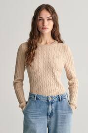 GANT Stretch Cotton Cable Knit Jumper - Image 2 of 5