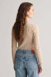 GANT Stretch Cotton Cable Knit Jumper - Image 3 of 5