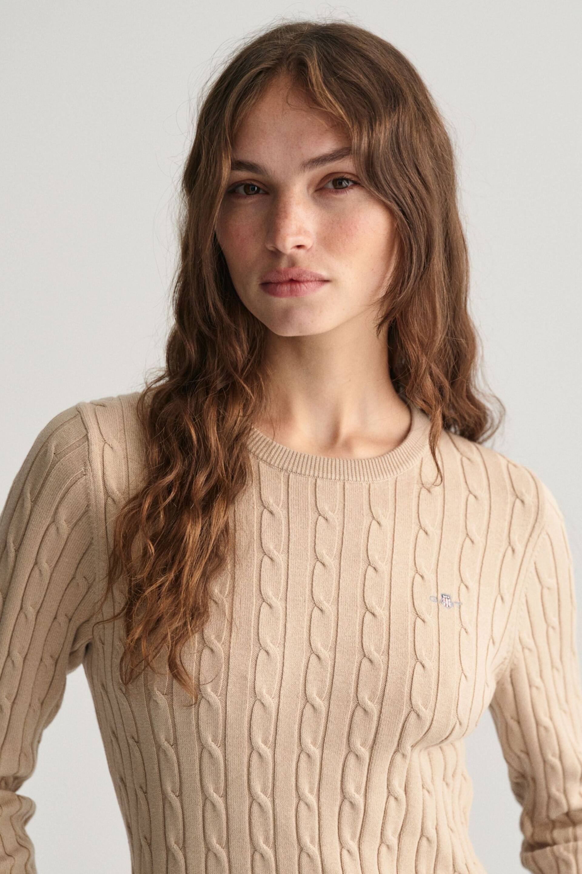 GANT Stretch Cotton Cable Knit Jumper - Image 4 of 5