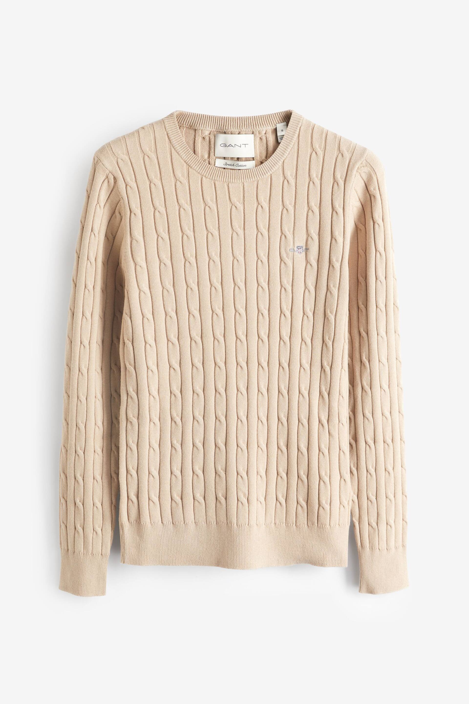GANT Stretch Cotton Cable Knit Jumper - Image 5 of 5
