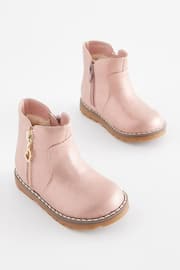 Pink Shimmer Standard Fit (F) Chelsea Zip Boots - Image 1 of 5