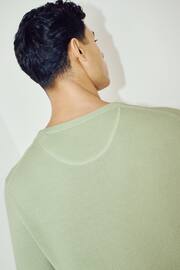 GANT Melange Cotton Pique Crew Neck Jumper - Image 3 of 5