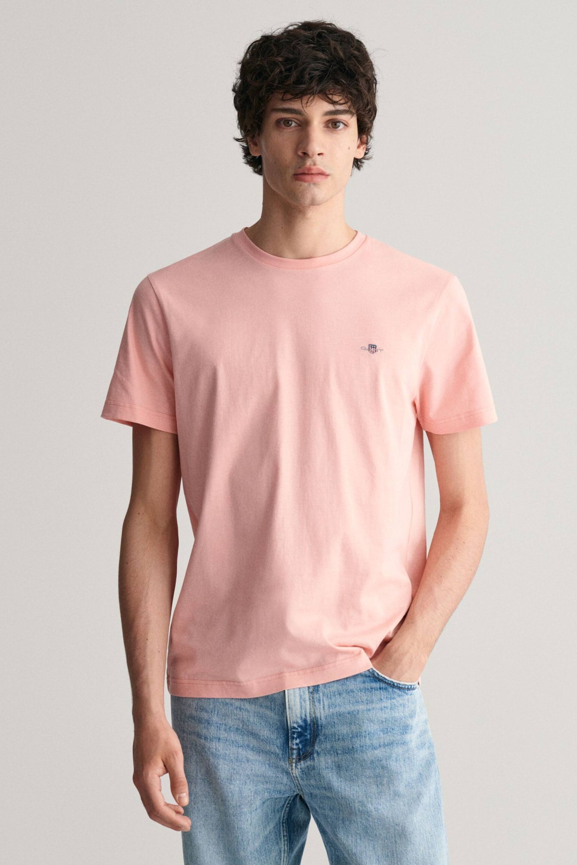 GANT Pink Shield Logo T-Shirt - Image 1 of 5
