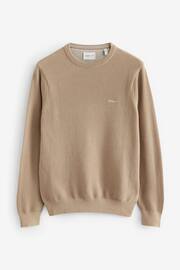 GANT Melange Cotton Pique Crew Neck Jumper - Image 4 of 4