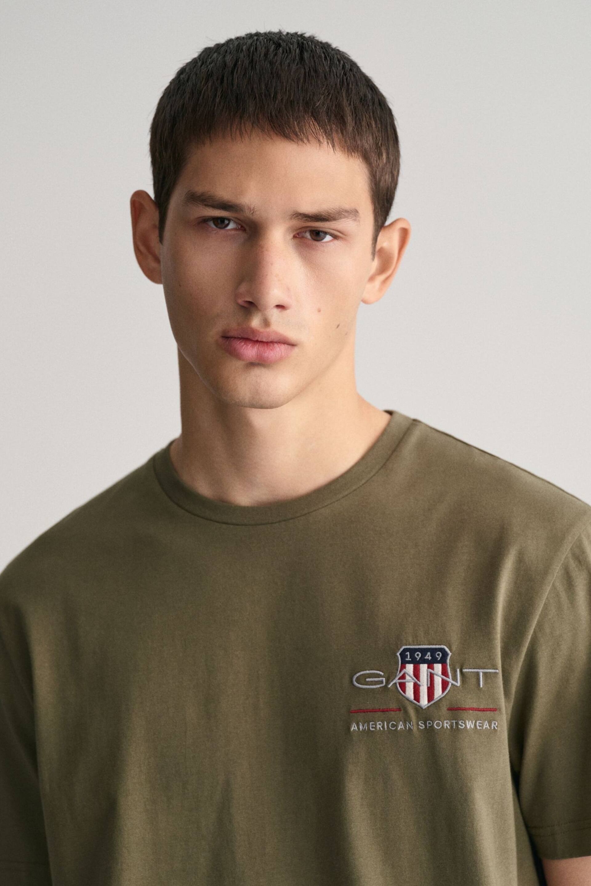 GANT Embroidered Archive Shield T-Shirt - Image 4 of 5