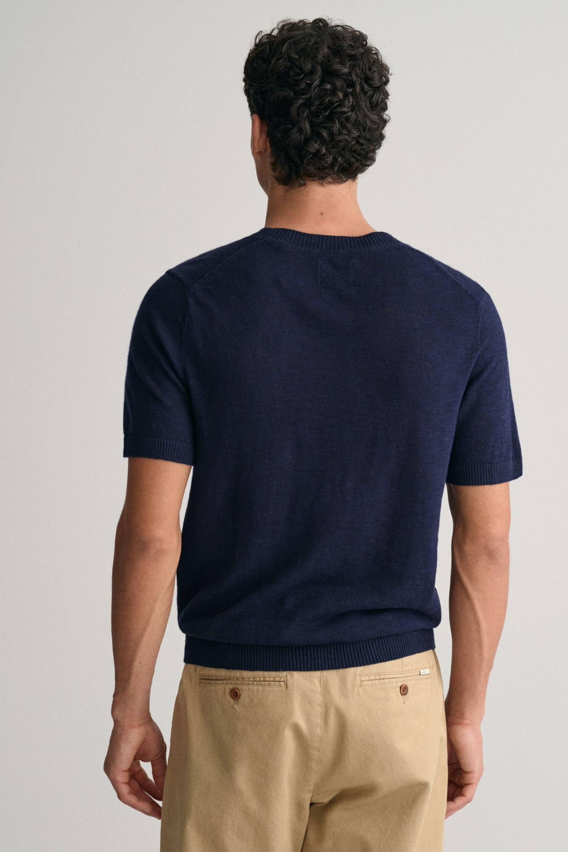 GANT Knitted Cotton Linen T-Shirt - Image 2 of 5