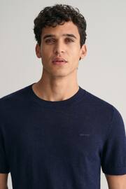 GANT Knitted Cotton Linen T-Shirt - Image 4 of 5