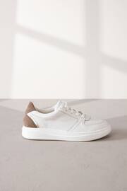 White Signature Leather Retro Lace Up Trainers - Image 3 of 8