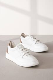 White Signature Leather Retro Lace Up Trainers - Image 4 of 8