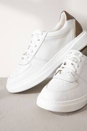 White Signature Leather Retro Lace Up Trainers - Image 5 of 8