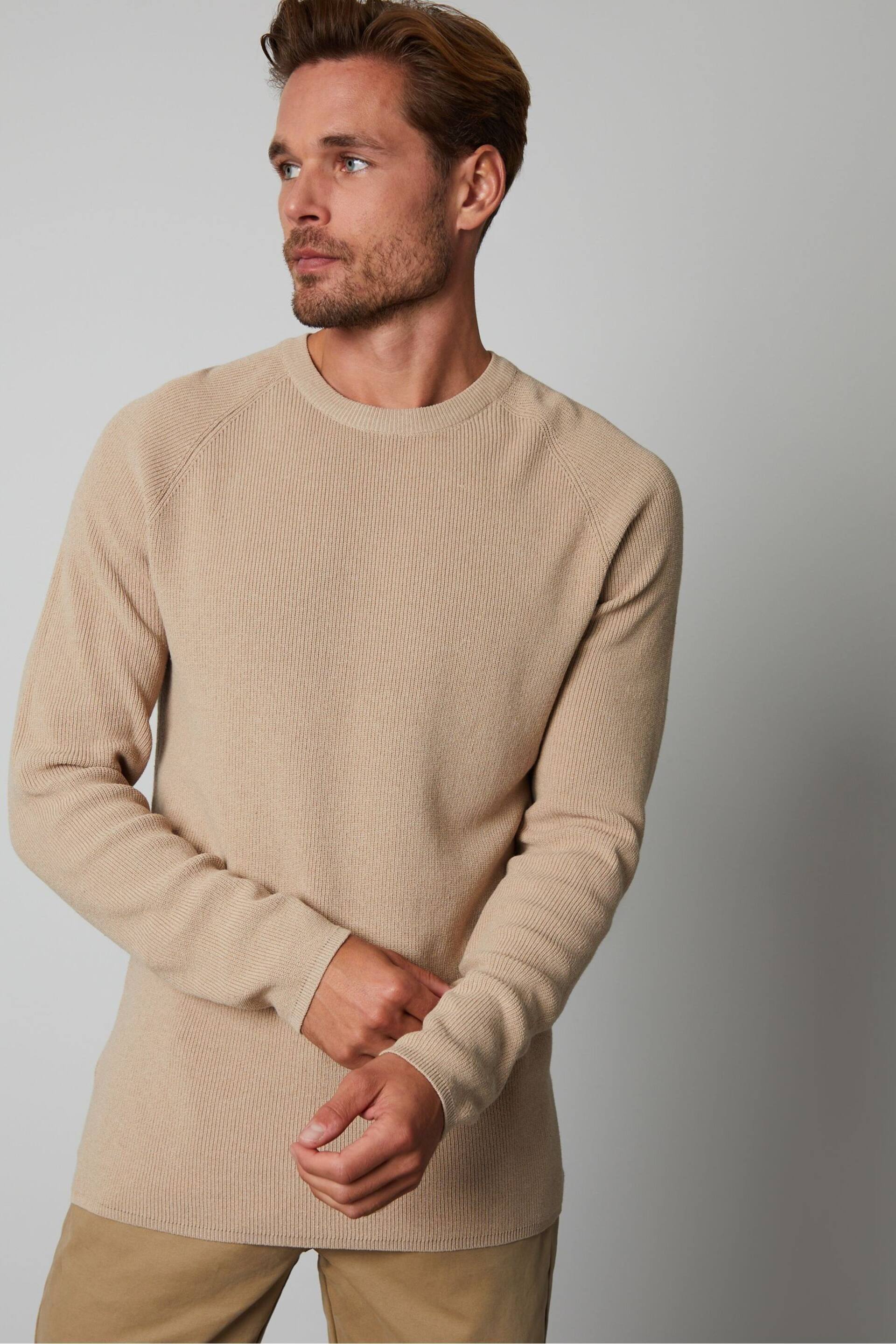 Threadbare Brown Crew Neck Knitted Jumper - Image 1 of 5