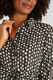 JoJo Maman Bébé Black Spot Print Shirt Dress With Tie - Image 4 of 4