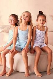 Green/Blue/Ditsy Short Cami Pyjamas 3 Pack (3-16yrs) - Image 1 of 10