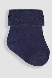 JoJo Maman Bébé Navy Blue 3-Pack Baby Socks - Image 4 of 4