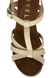 Ravel Cream Leather Wedge Sandals With Strappy Upper - Image 4 of 4