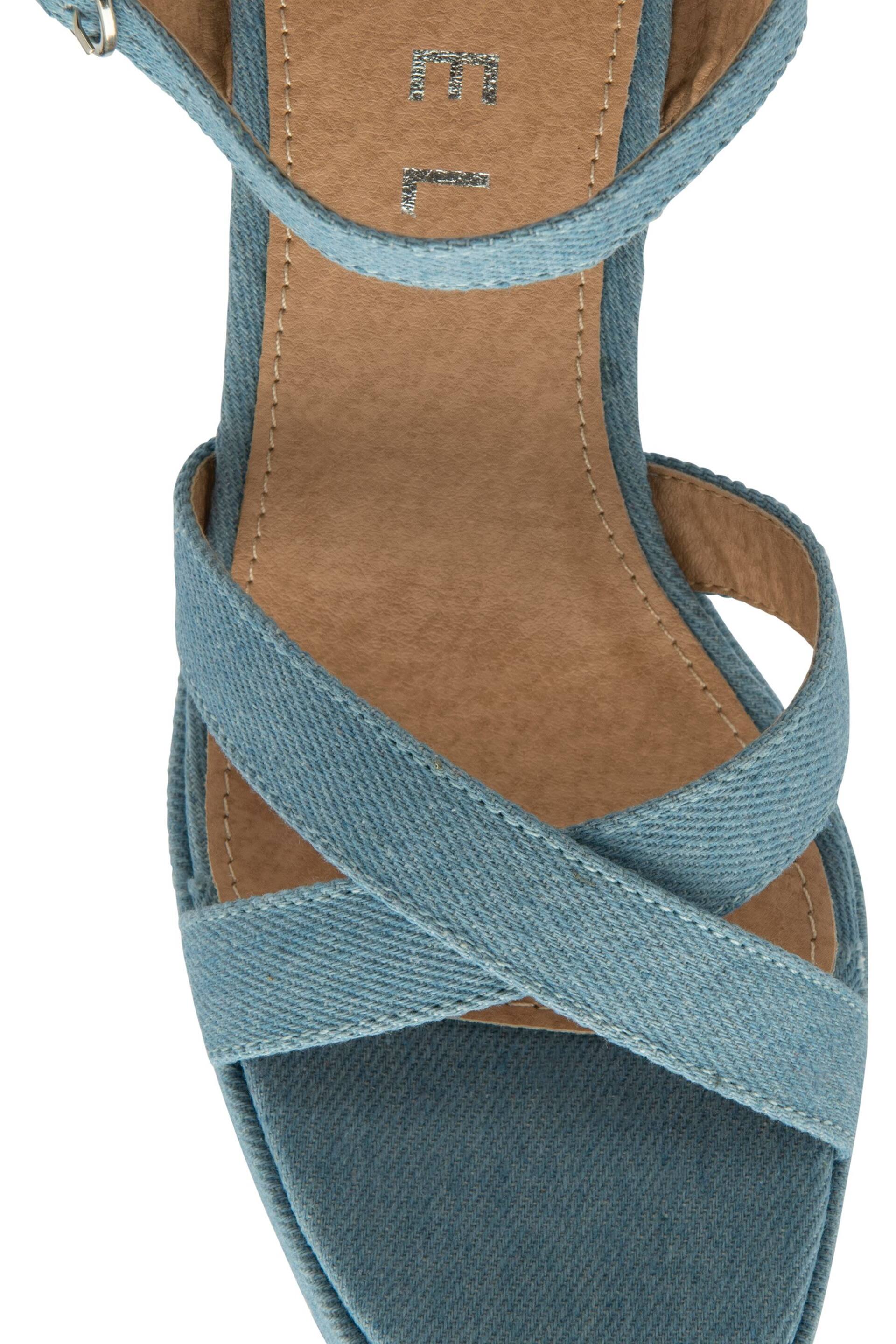Ravel Blue Strappy Platform Sandals With Croc Effect Print Upper - Image 4 of 4