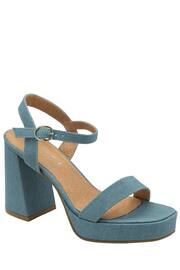 Ravel Blue Strappy Platform Denim Sandals - Image 1 of 4