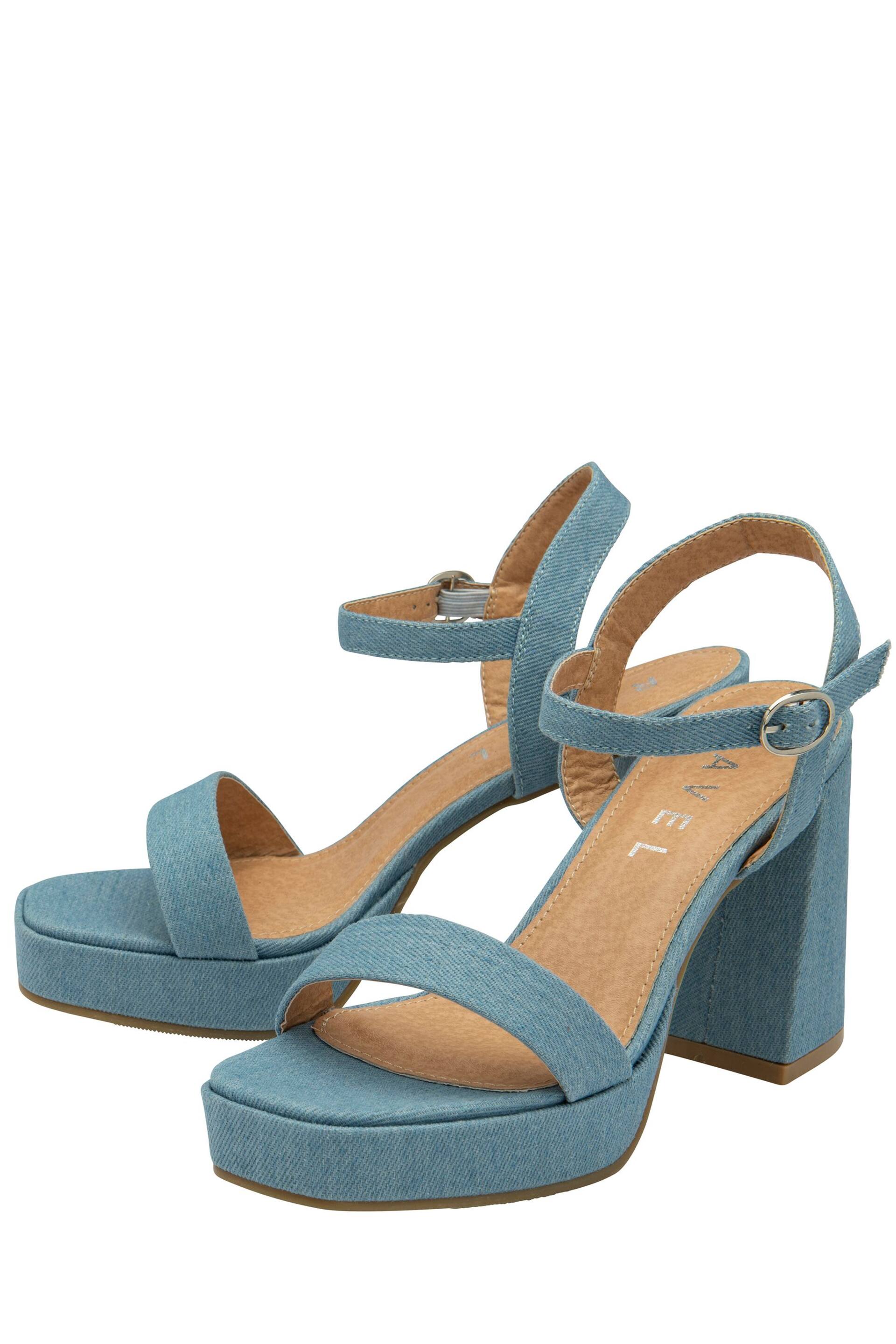 Ravel Blue Strappy Platform Denim Sandals - Image 2 of 4