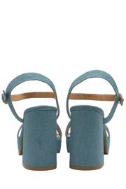 Ravel Blue Strappy Platform Denim Sandals - Image 3 of 4