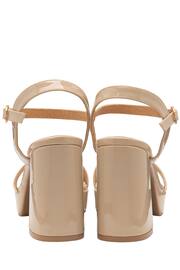 Ravel Nude Strappy Platform Denim Sandals - Image 3 of 4