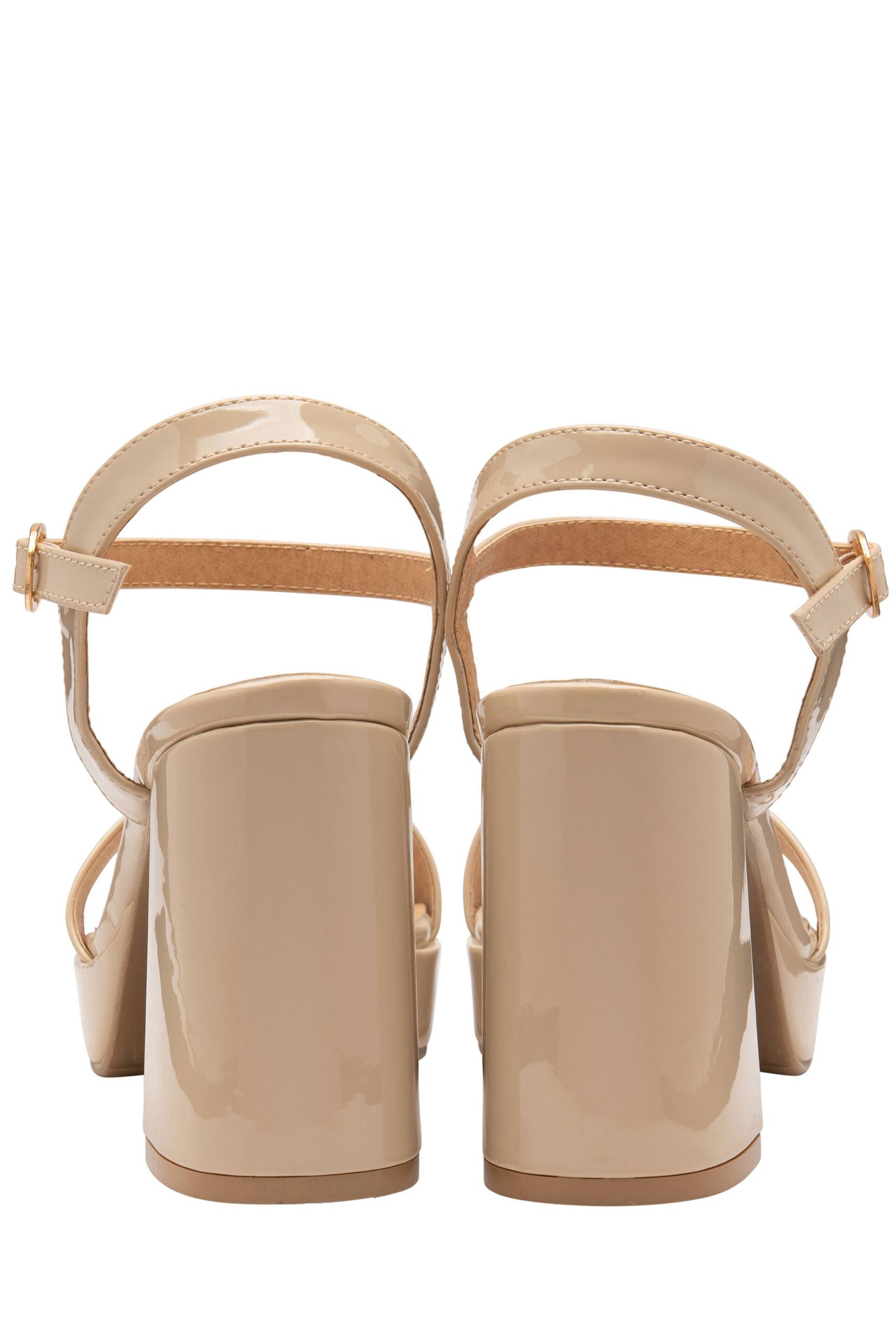 Ravel Nude Strappy Platform Denim Sandals - Image 3 of 4