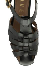 Ravel Black Flat Leather Fisherman Sandals - Image 4 of 4