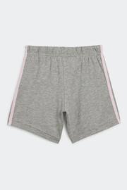 adidas Pink/Grey Sportswear Essentials Lineage Organic Cotton T-Shirt And Shorts Set - Image 3 of 6