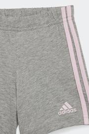 adidas Pink/Grey Sportswear Essentials Lineage Organic Cotton T-Shirt And Shorts Set - Image 6 of 6