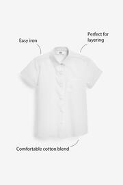 White Regular Fit 2 Pack Short Sleeve School Shirts (3-18yrs) - Image 3 of 6