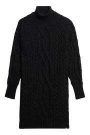 Superdry Black Cable Mock Neck Jumper Dress - Image 3 of 4