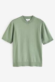Green Knitted Regular Fit T-Shirt - Image 5 of 7