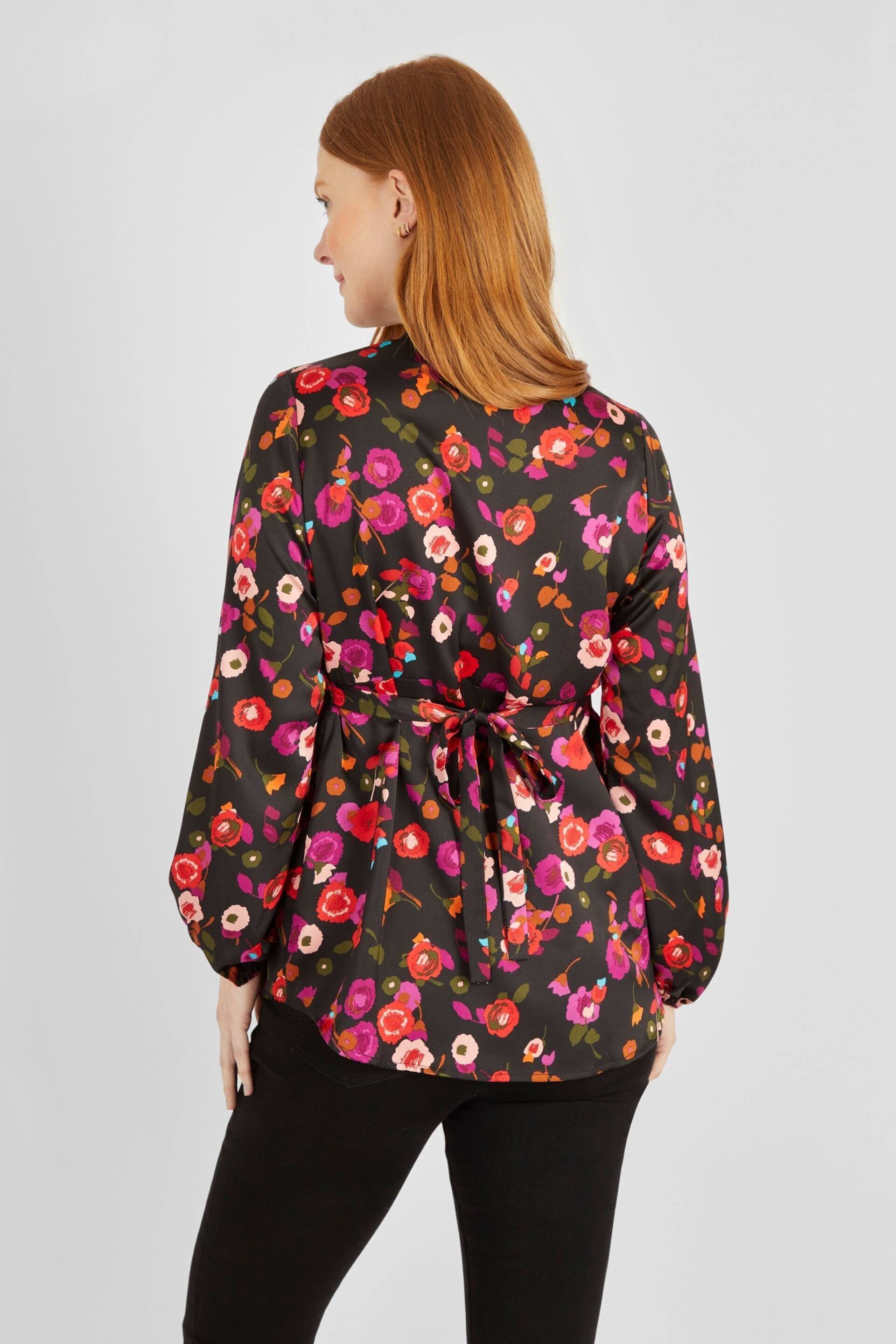 JoJo Maman Bébé Black Floral Maternity Blouse - Image 2 of 4