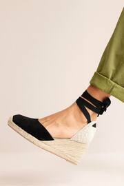 Boden Black Cassie Espadrille Wedges - Image 1 of 4