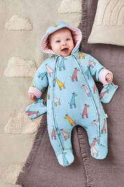 JoJo Maman Bébé Duck Egg Giraffe Print Pramsuit - Image 1 of 5