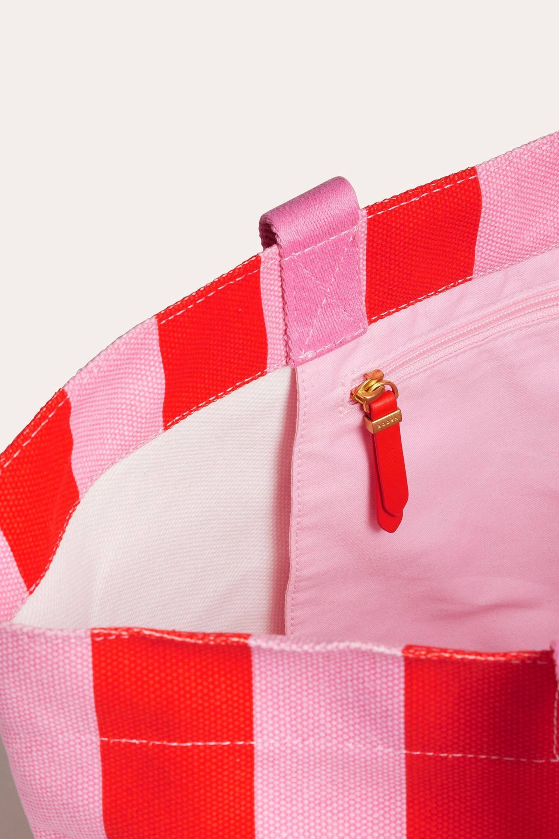 Boden Red Relaxed Canvas Tote Bag - Image 4 of 4