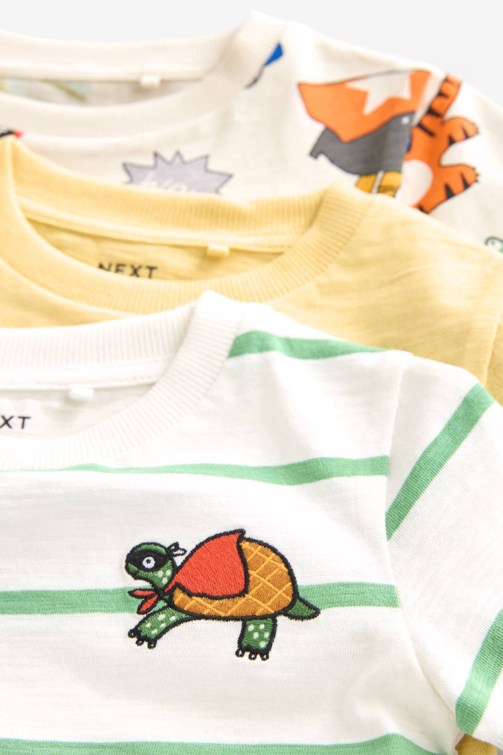 Yellow/Green Short Sleeve Character T-Shirts 3 Pack (3mths-7yrs) - Image 4 of 4
