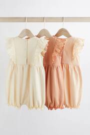 Pink/Cream Broderie Baby Rompers 3 Pack - Image 2 of 13