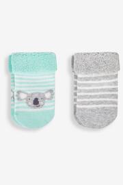 JoJo Maman Bébé Green Koala 2-Pack Baby Socks - Image 1 of 1