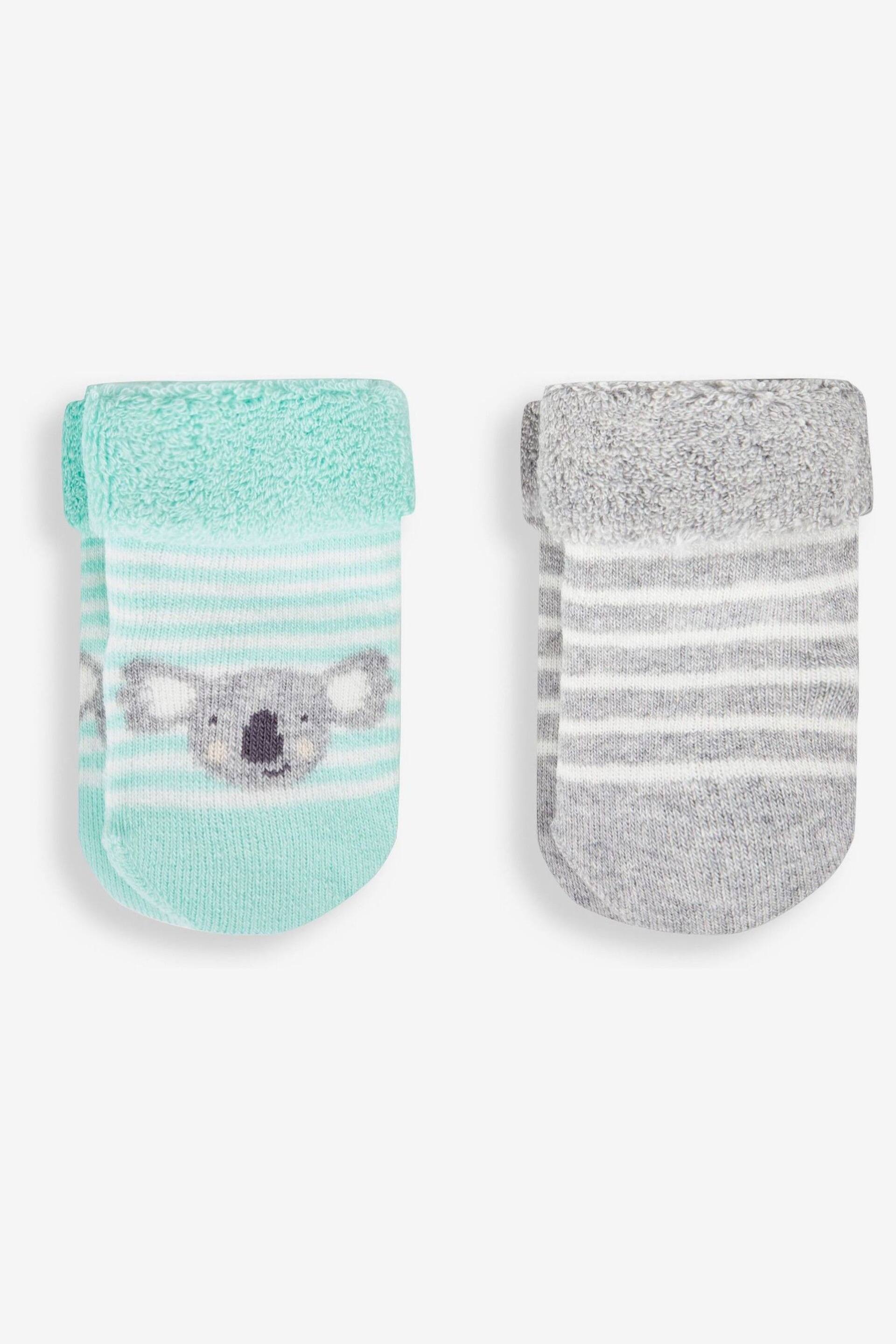 JoJo Maman Bébé Green Koala 2-Pack Baby Socks - Image 1 of 1