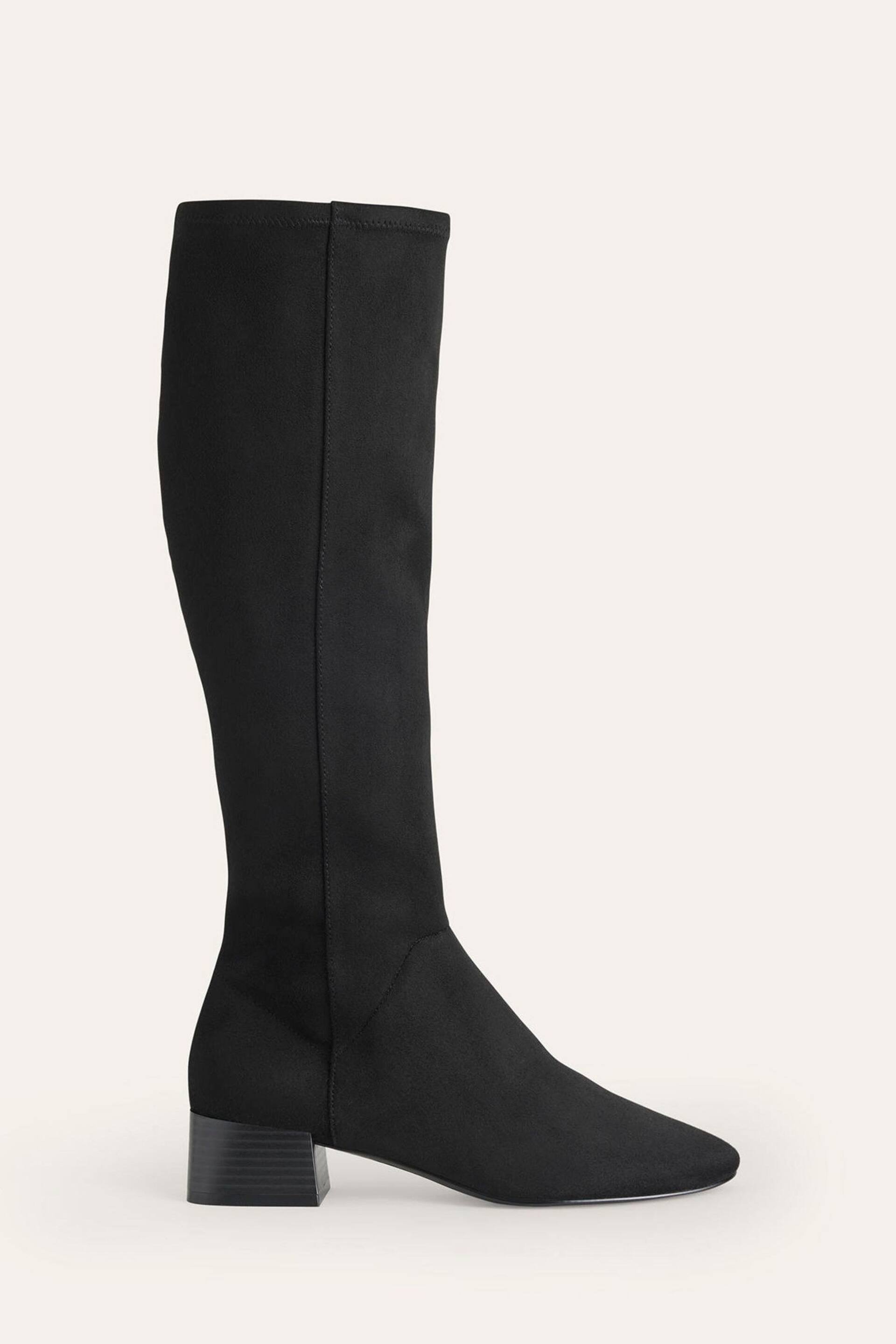 Boden Black Flat Stretch Knee High Boots - Image 1 of 4