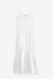 White Embroidered Strappy Maxi Summer Dress - Image 6 of 8