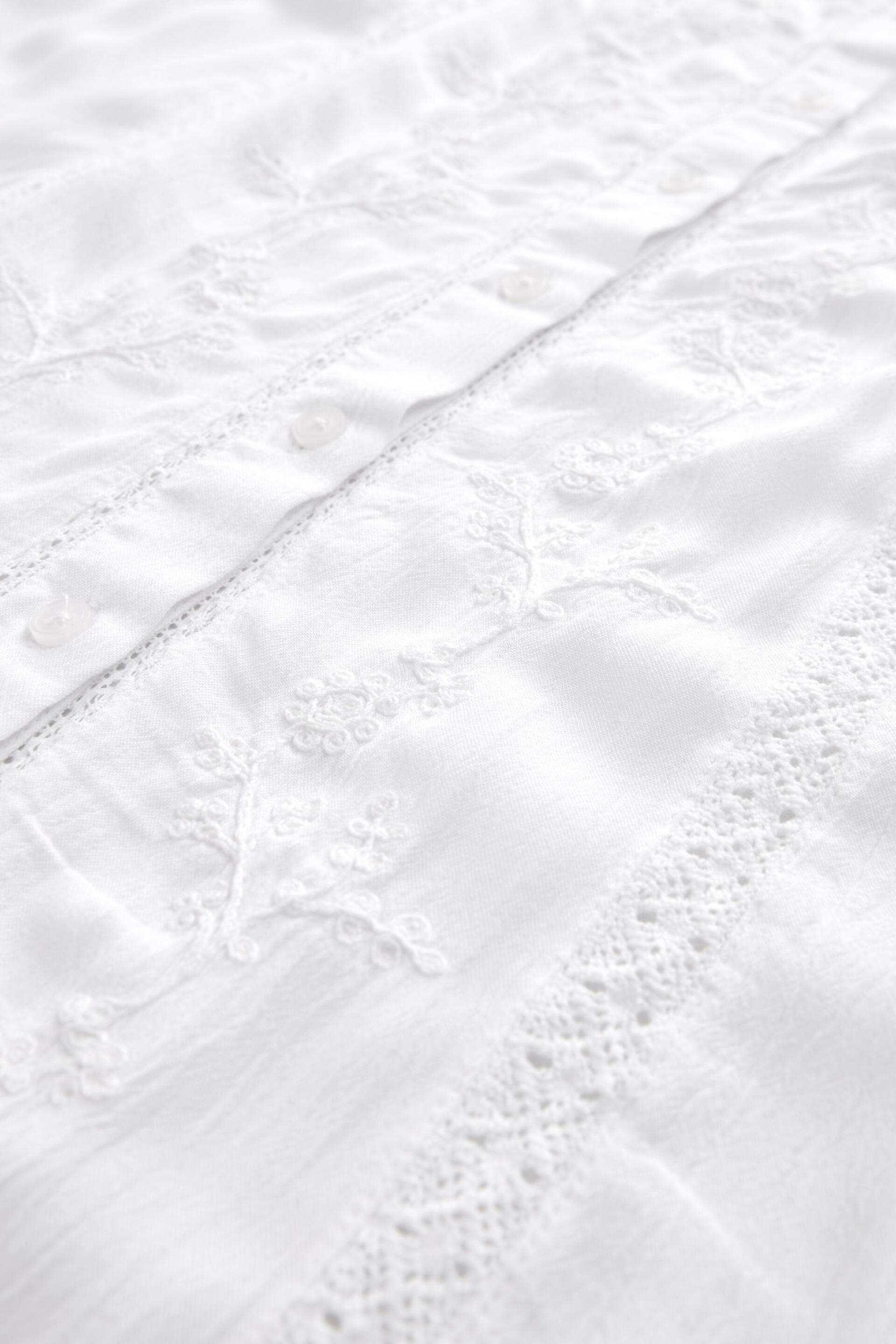 White Embroidered Strappy Maxi Summer Dress - Image 7 of 8