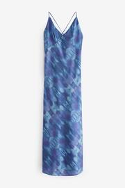 Blue Satin Strappy Tie-Dye Dress - Image 5 of 6