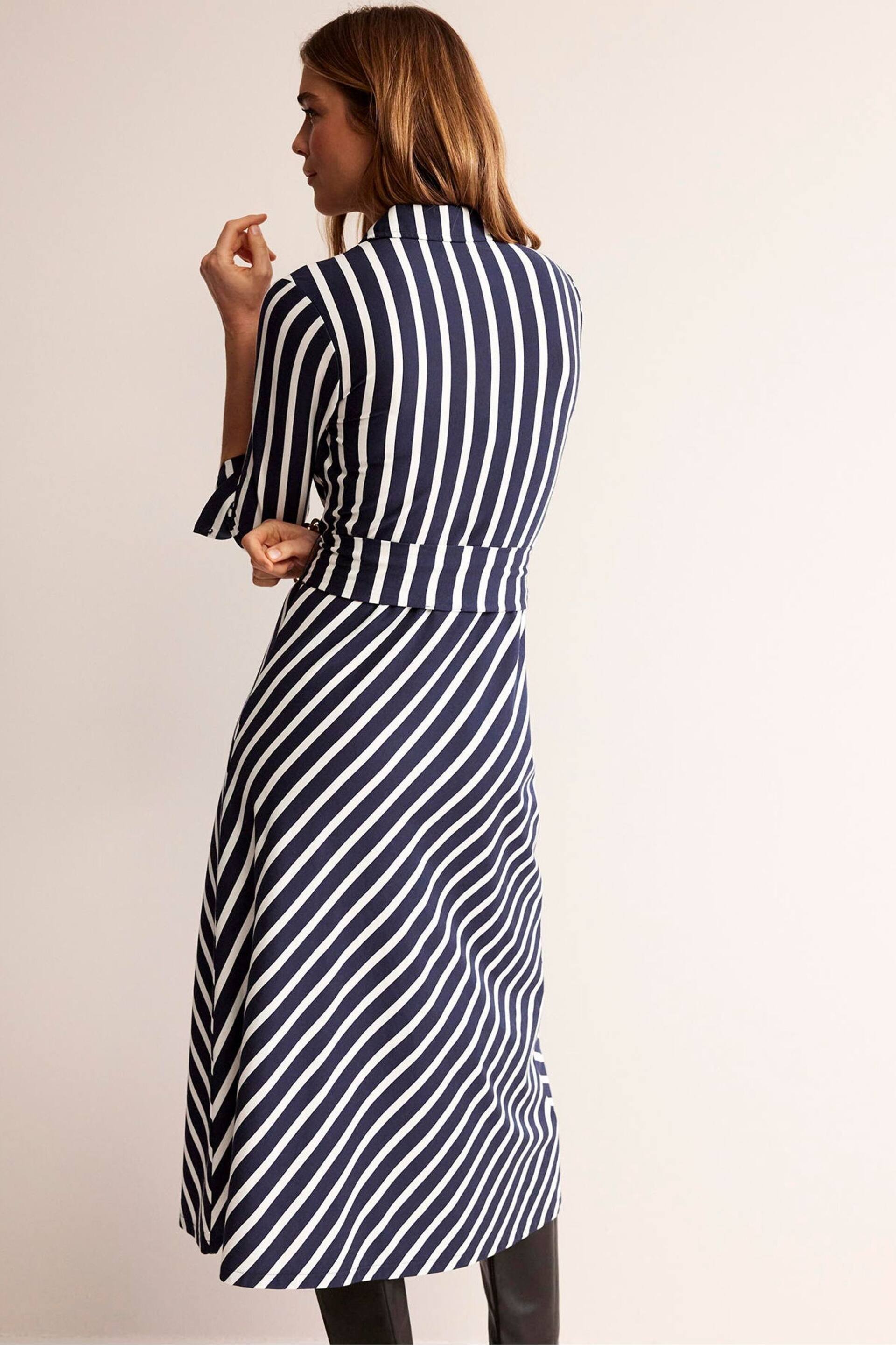 Boden Navy Stripe Laura Jersey Midi Shirt Dress - Image 2 of 5