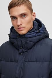 BOSS Blue Water Repellent Hooded Down Puffer Jacket - Image 5 of 6