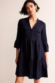 Boden Blue Sophia Linen Short Dress - Image 1 of 5