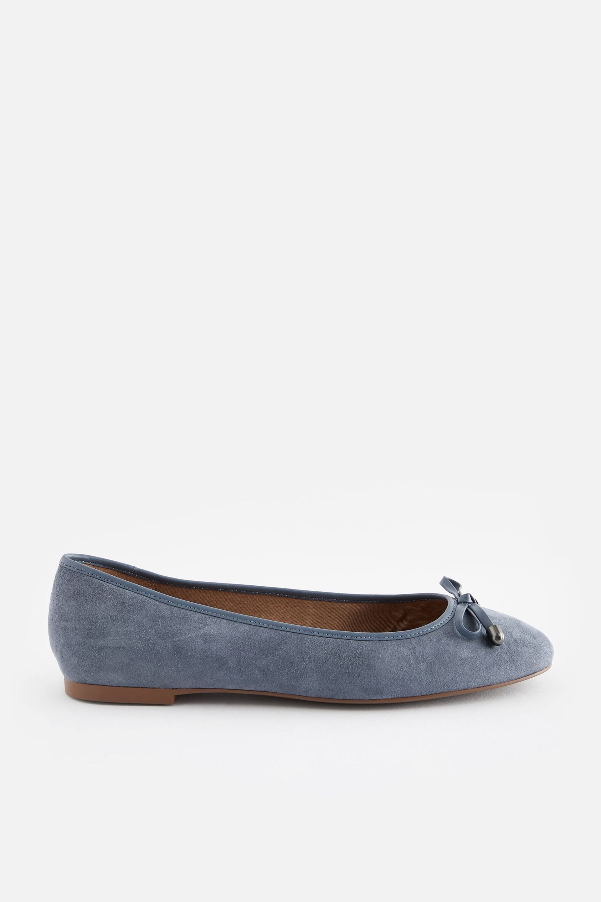 Blue Forever Comfort® Round Toe Leather Ballerina Shoes - Image 6 of 9
