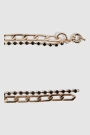 Reiss Gold/Black Isla Adjustable Double Chain Rhinestone Belt - Image 3 of 4