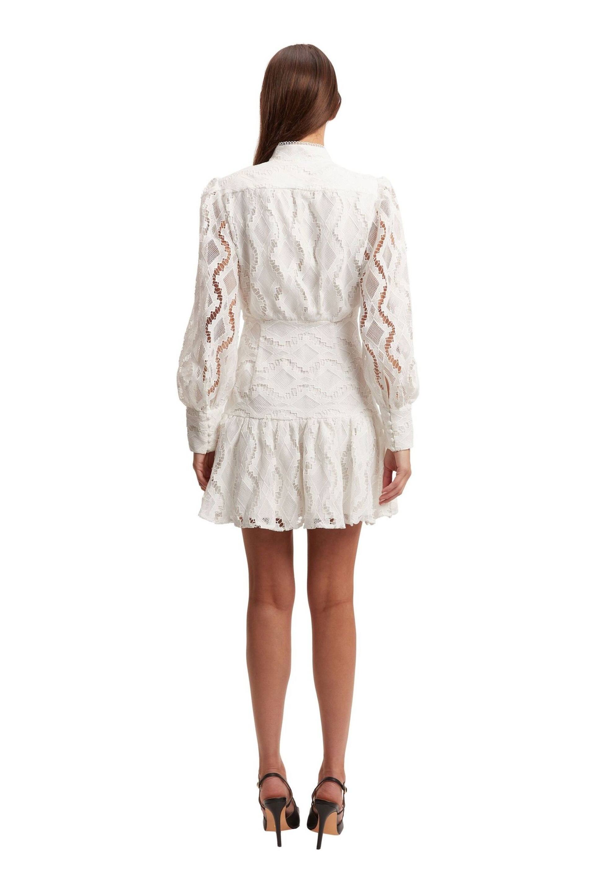 Bardot White Remy White Lace Tiered Mini Dress - Image 4 of 5
