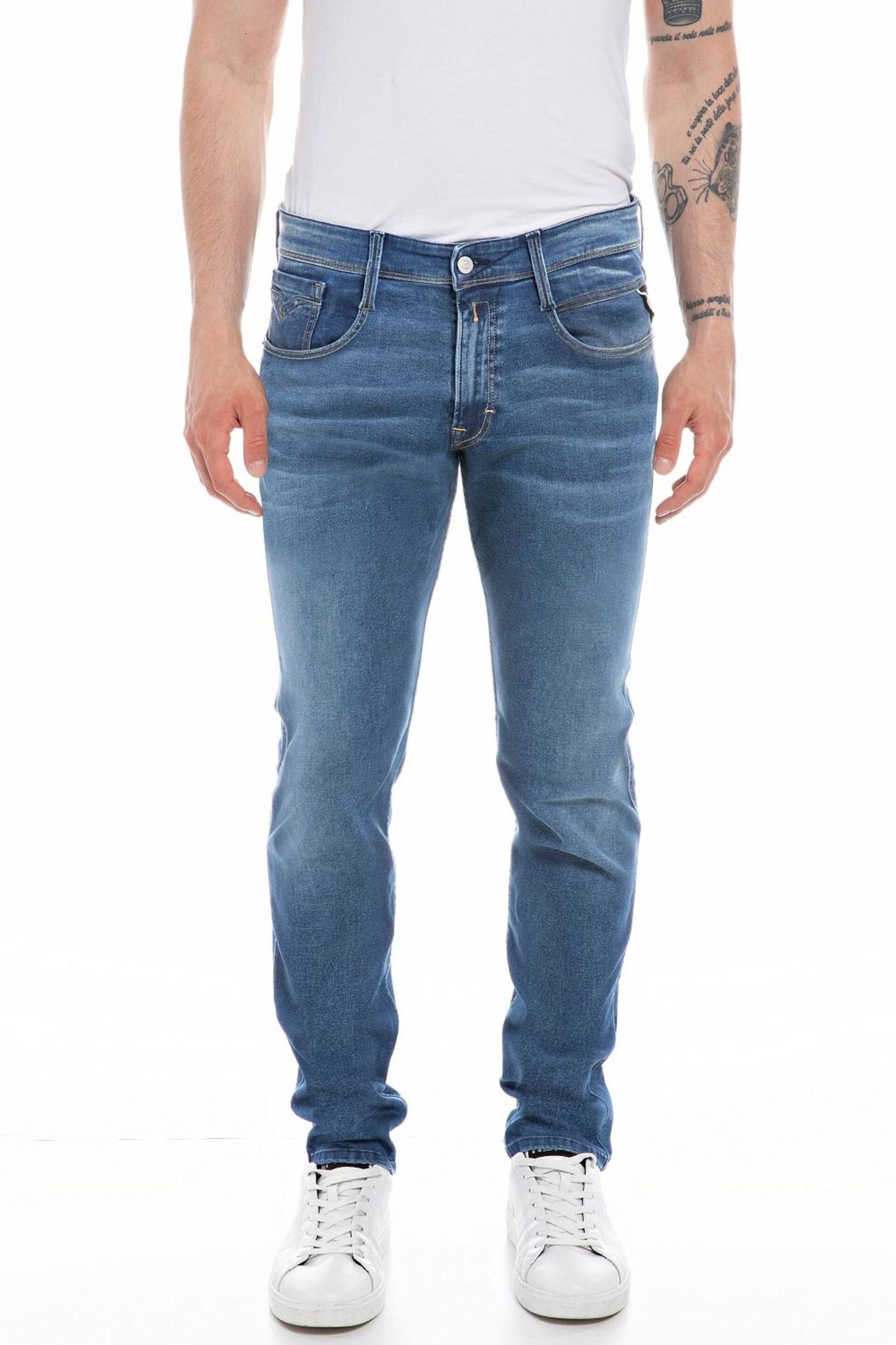 Replay Dark Blue Slim Fit Anbass Jeans - Image 1 of 2